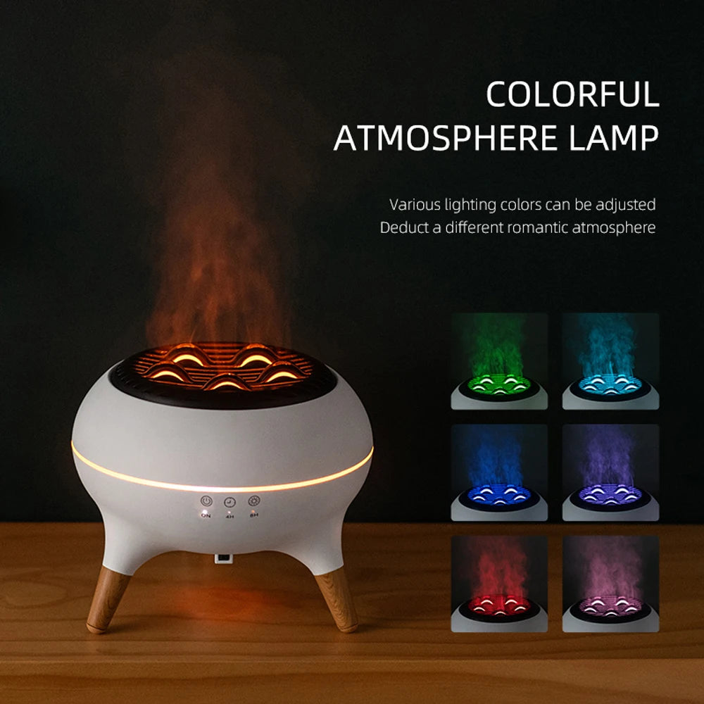 Dynamic Jellyfish Flame Aromatherapy Diffuser with LED Glow