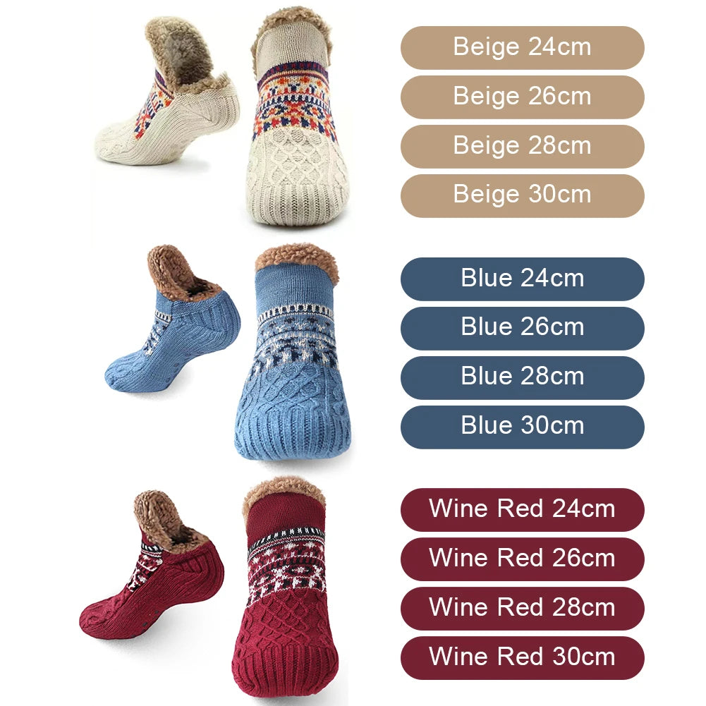 Cozy Knitted Slipper Socks with Plush Fleece Lining