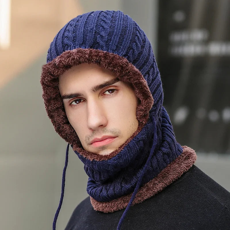 Cozy Winter Knit Balaclava with Scarf