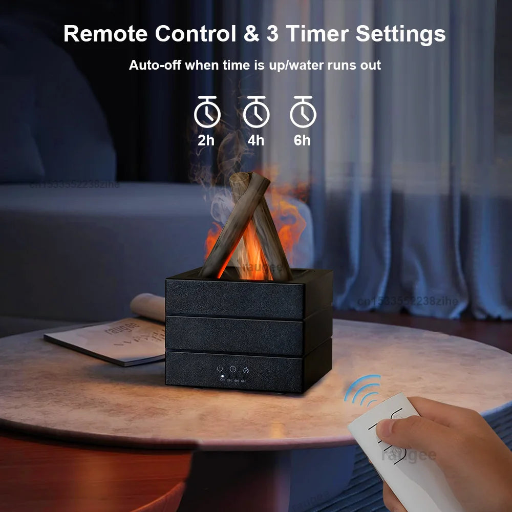 Realistic Flame-Effect Aroma Diffuser & Humidifier