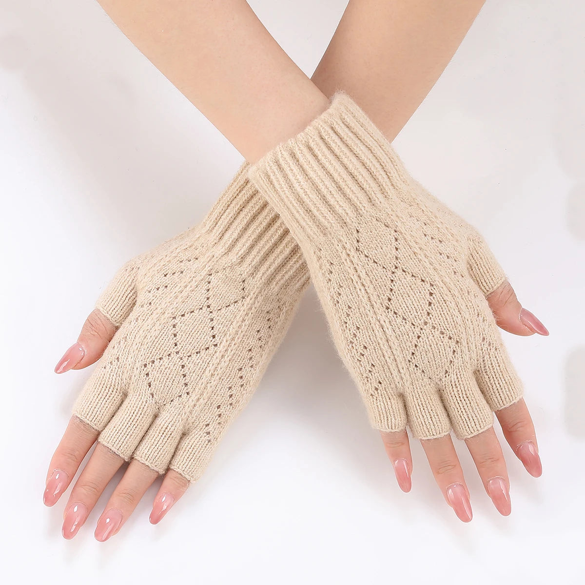 Cozy Soft-Knit Fingerless Gloves for Winter