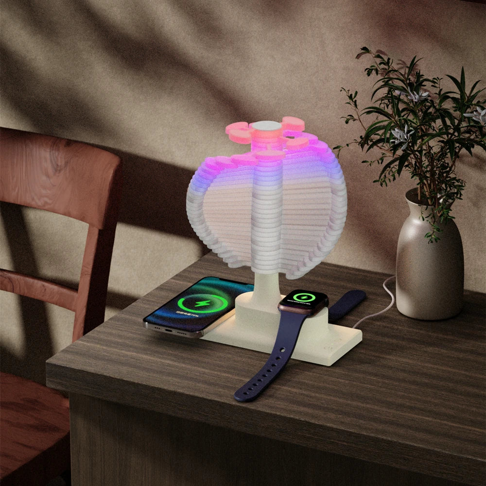Elegant Spiral Tree Table Lamp with Built-In Wireless