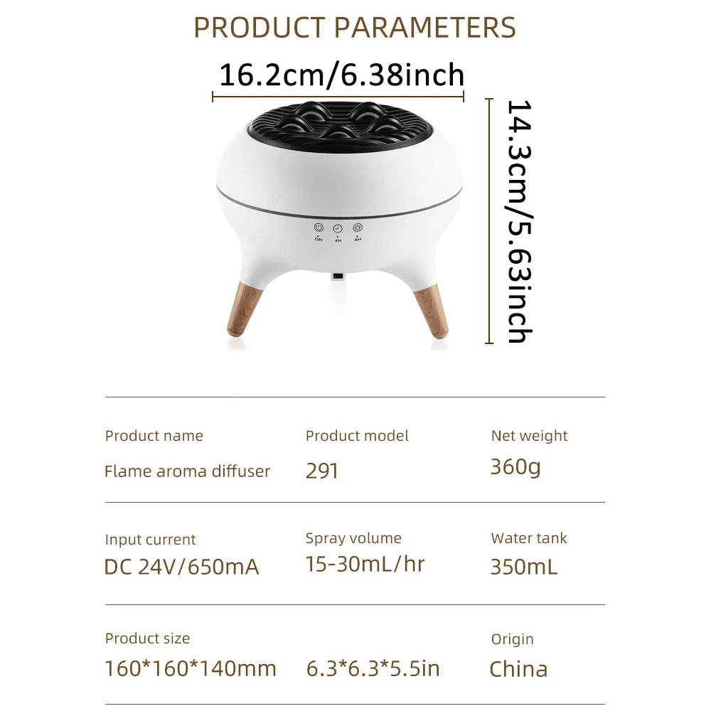 Dynamic Jellyfish Flame Aromatherapy Diffuser with LED Glow