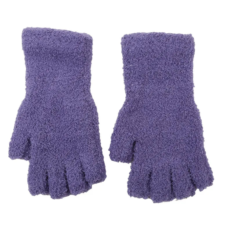 Cozy Winter Knit Half-Finger Gloves for Warmth