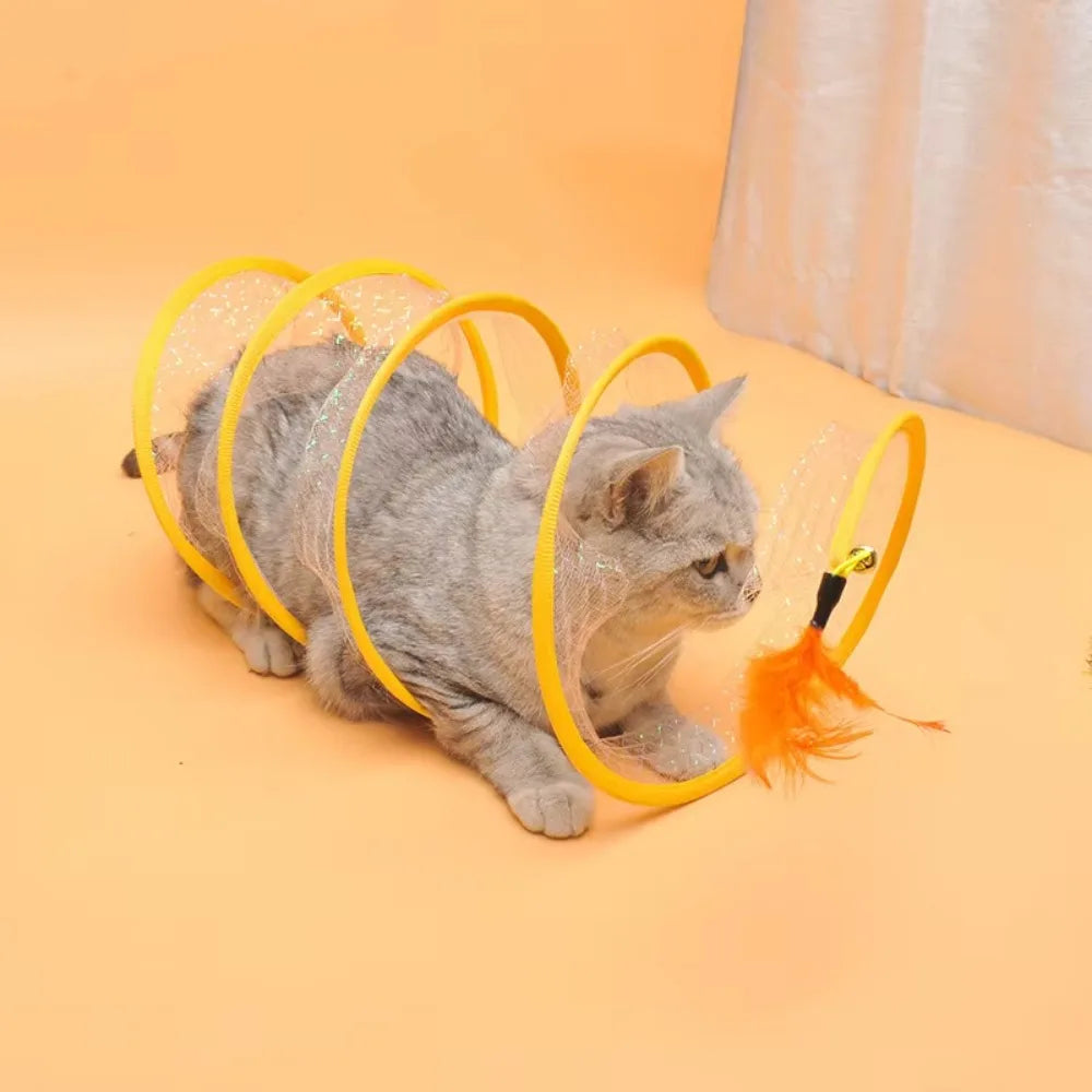 Foldable S-Shaped Interactive Cat Tunnel for Endless Fun