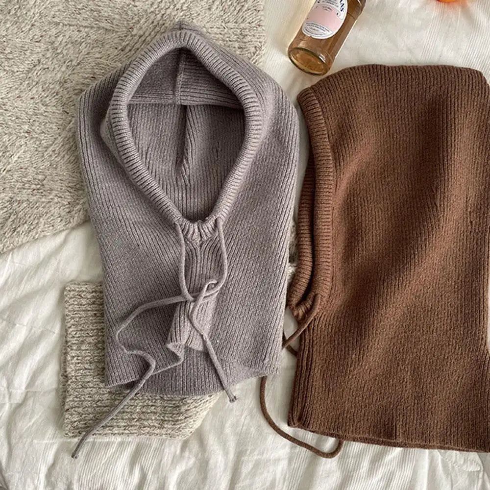 Cozy Knit Hooded Balaclava with Built-in Neck Warmer