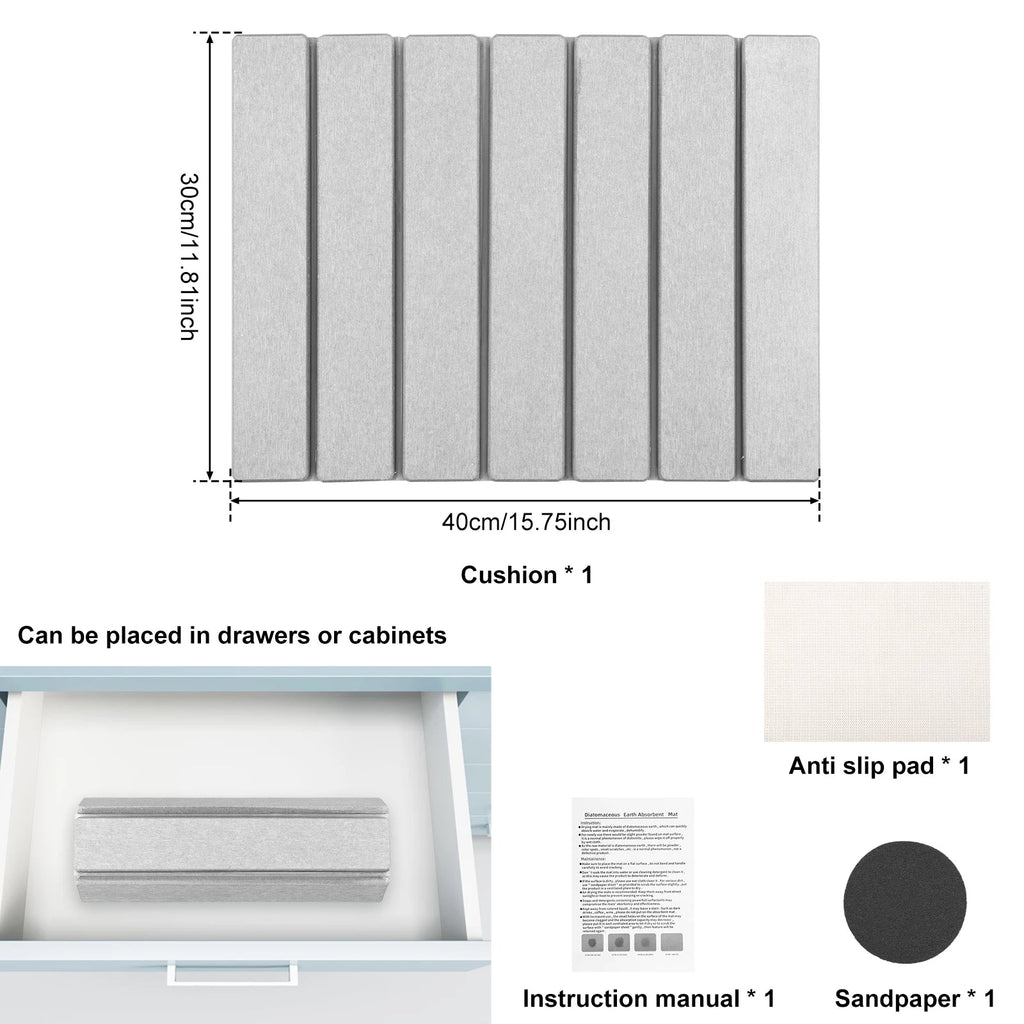 Compact Foldable Diatomite Stone Dish Drying Mat