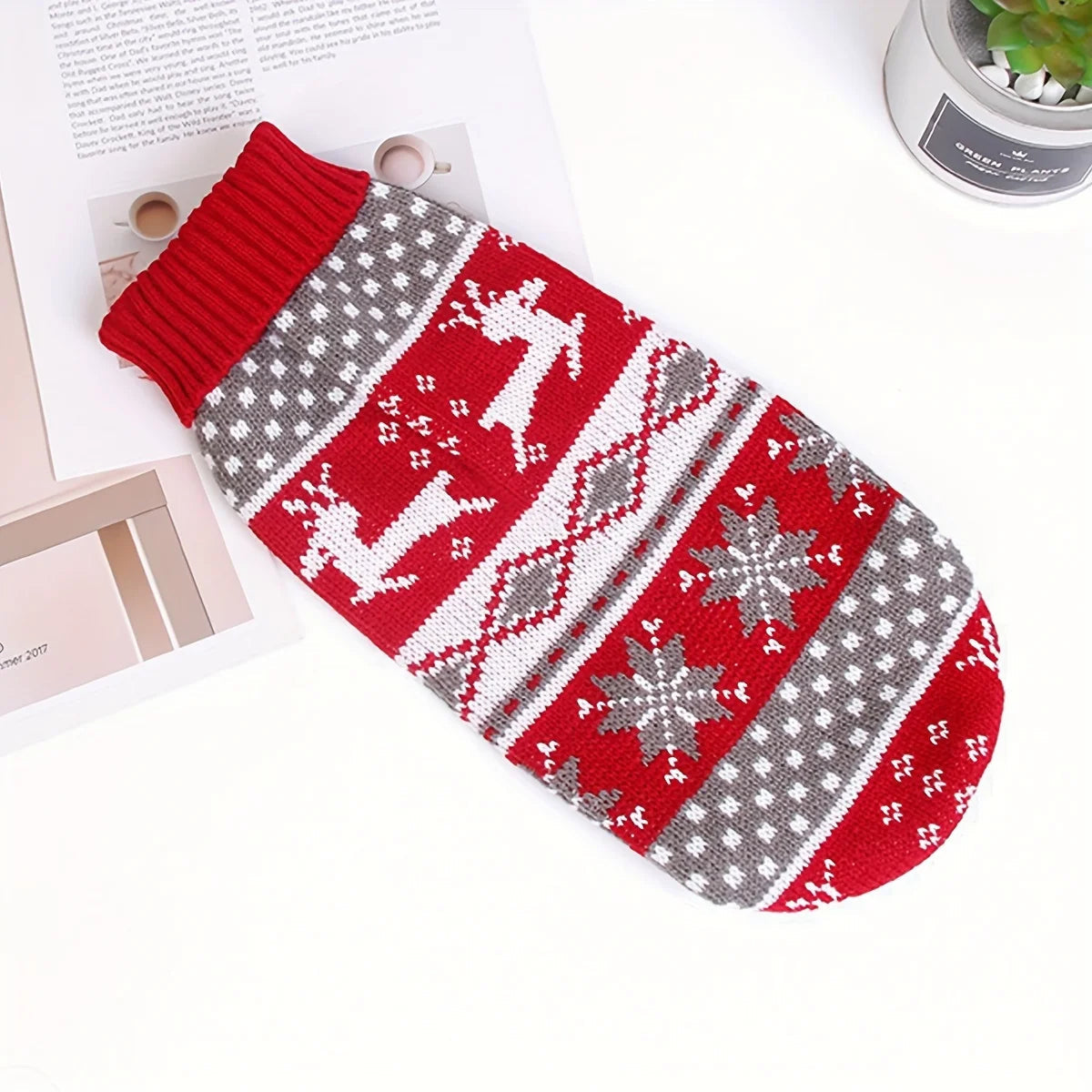 Cozy Festive Knitted Christmas Sweater for Small Pets