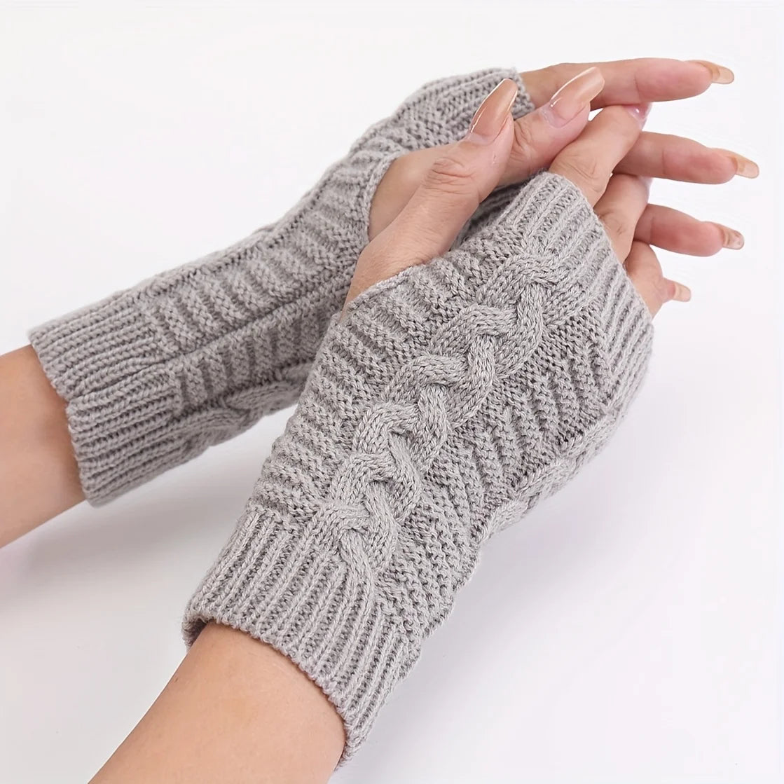 Cozy Knit Women's Winter Fingerless Gloves