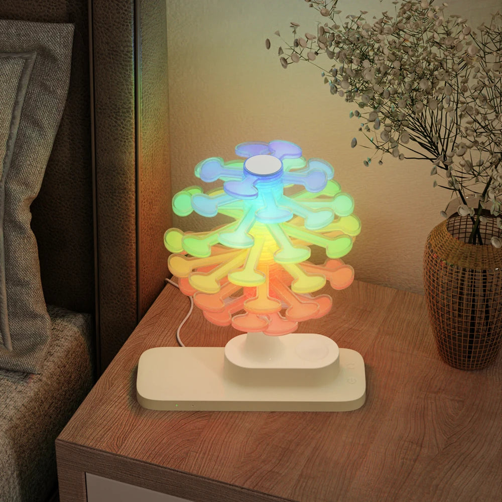 Elegant Spiral Tree Table Lamp with Built-In Wireless
