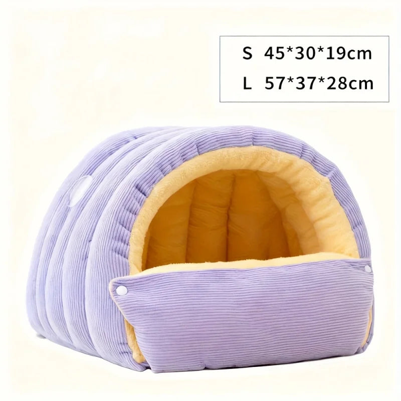 Cozy Arctic-Fleece Cat Cave Bed