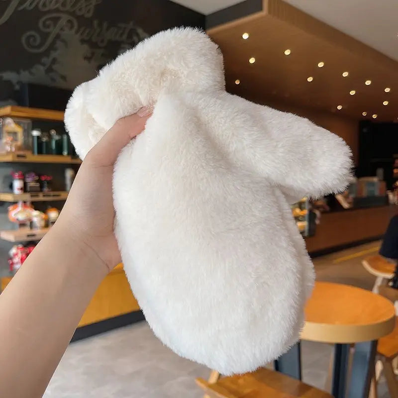Ultra-Soft Fluffy Plush Mittens for Cozy Winter Warmth