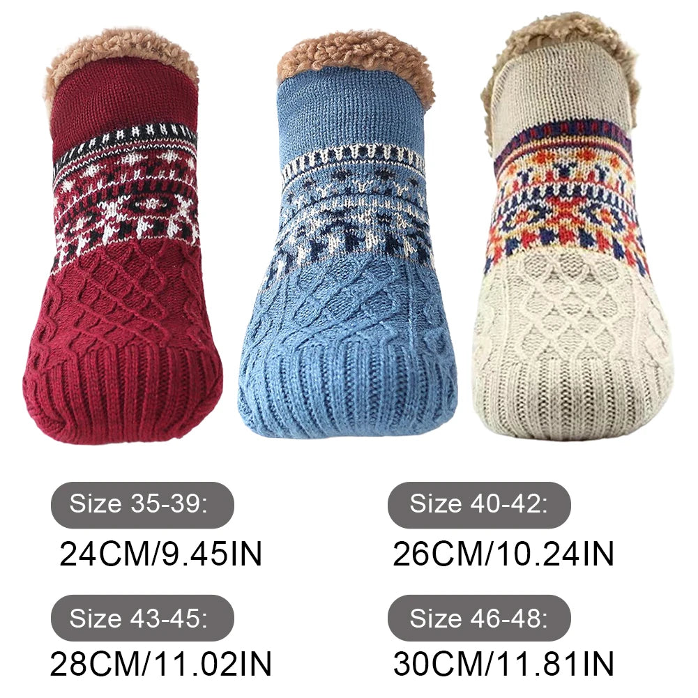 Cozy Knitted Slipper Socks with Plush Fleece Lining