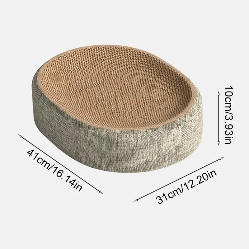 Oval Sisal 2-in-1 Cat Scratcher & Cozy Bed