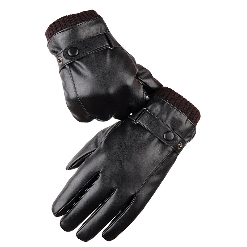 Winter-Ready Men's Leather Touchscreen Gloves
