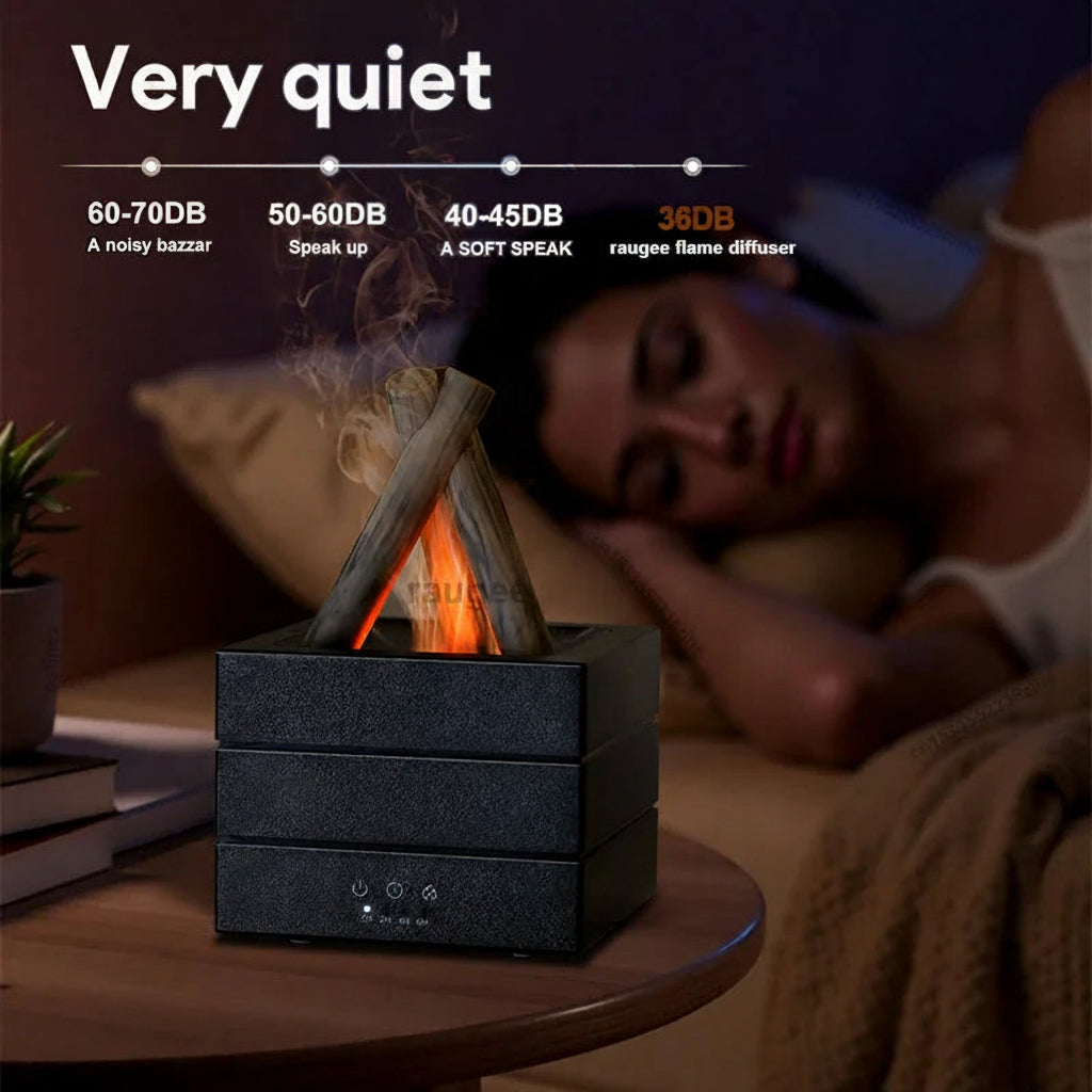 Realistic Flame-Effect Aroma Diffuser & Humidifier