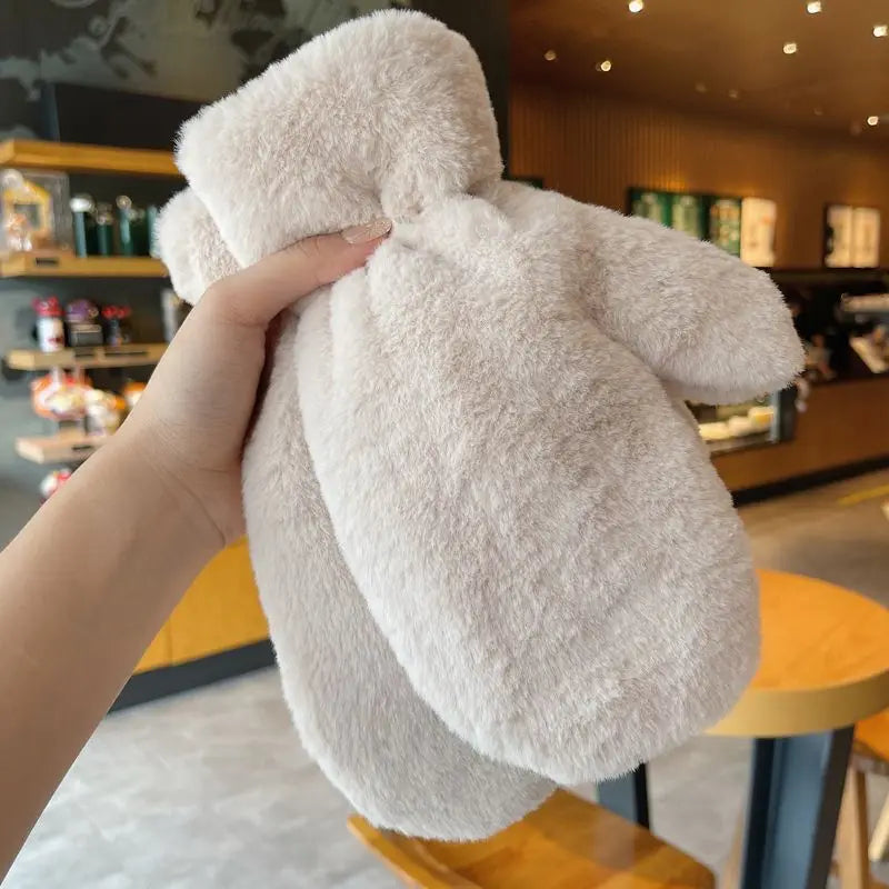 Ultra-Soft Fluffy Plush Mittens for Cozy Winter Warmth