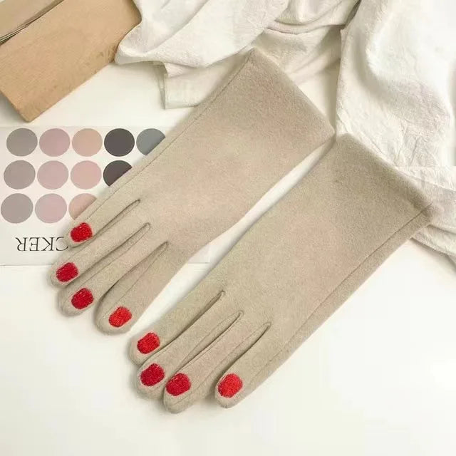 Winter Touchscreen Gloves with Nail-Polish Inspired Design