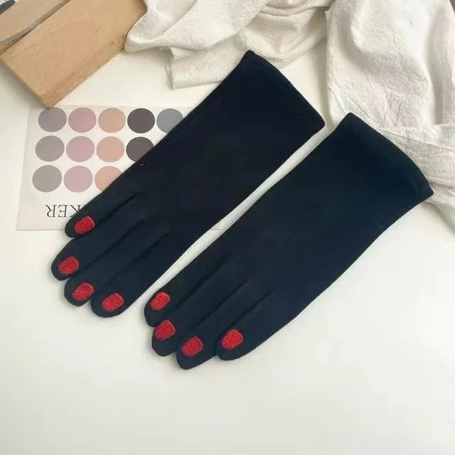 Winter Touchscreen Gloves with Nail-Polish Inspired Design