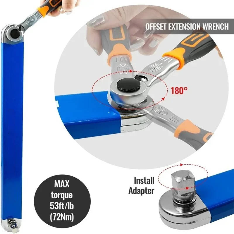 Telescoping Extension Wrench for Hard-to-Reach Fasteners