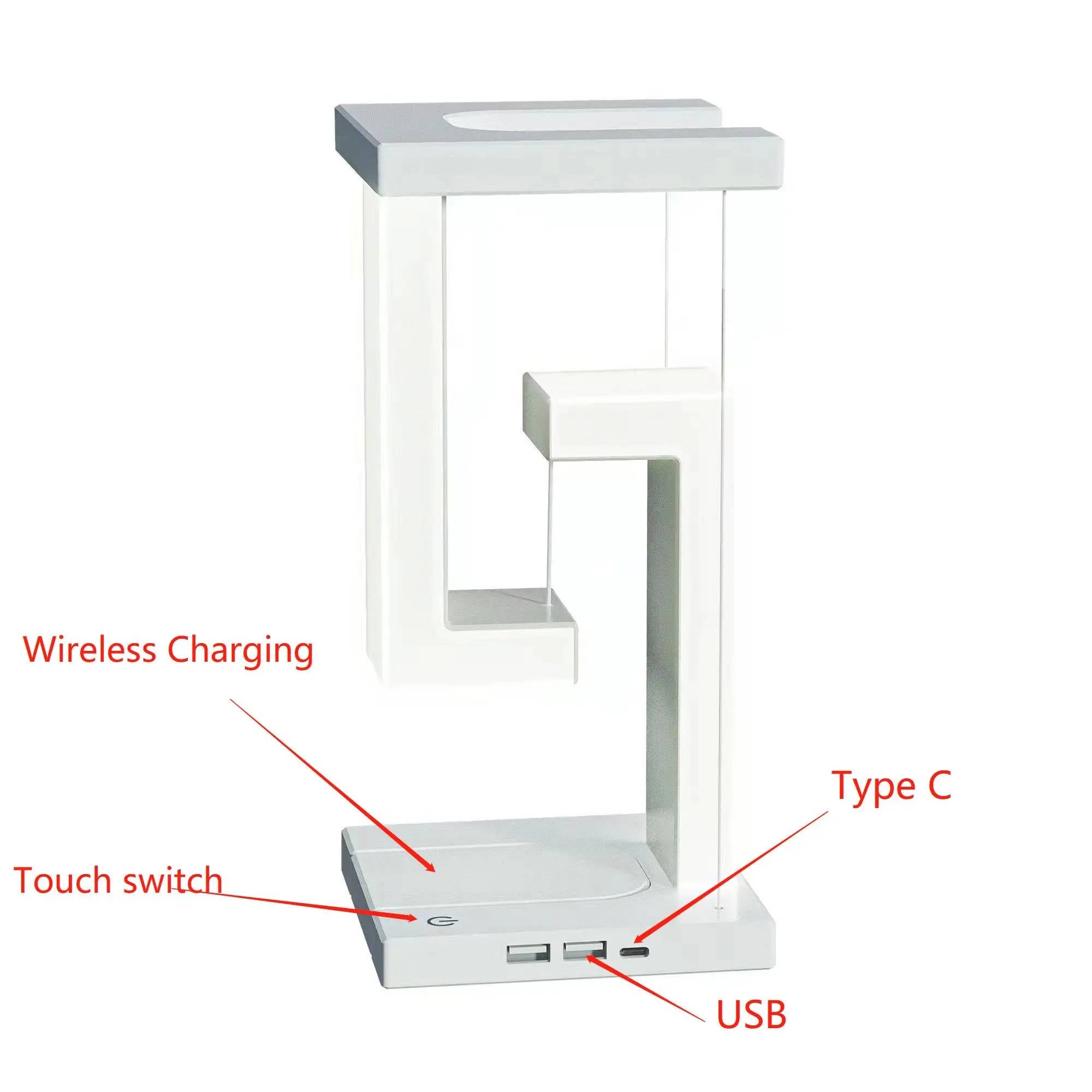 Levitating Lamp with Built-In Wireless Charger