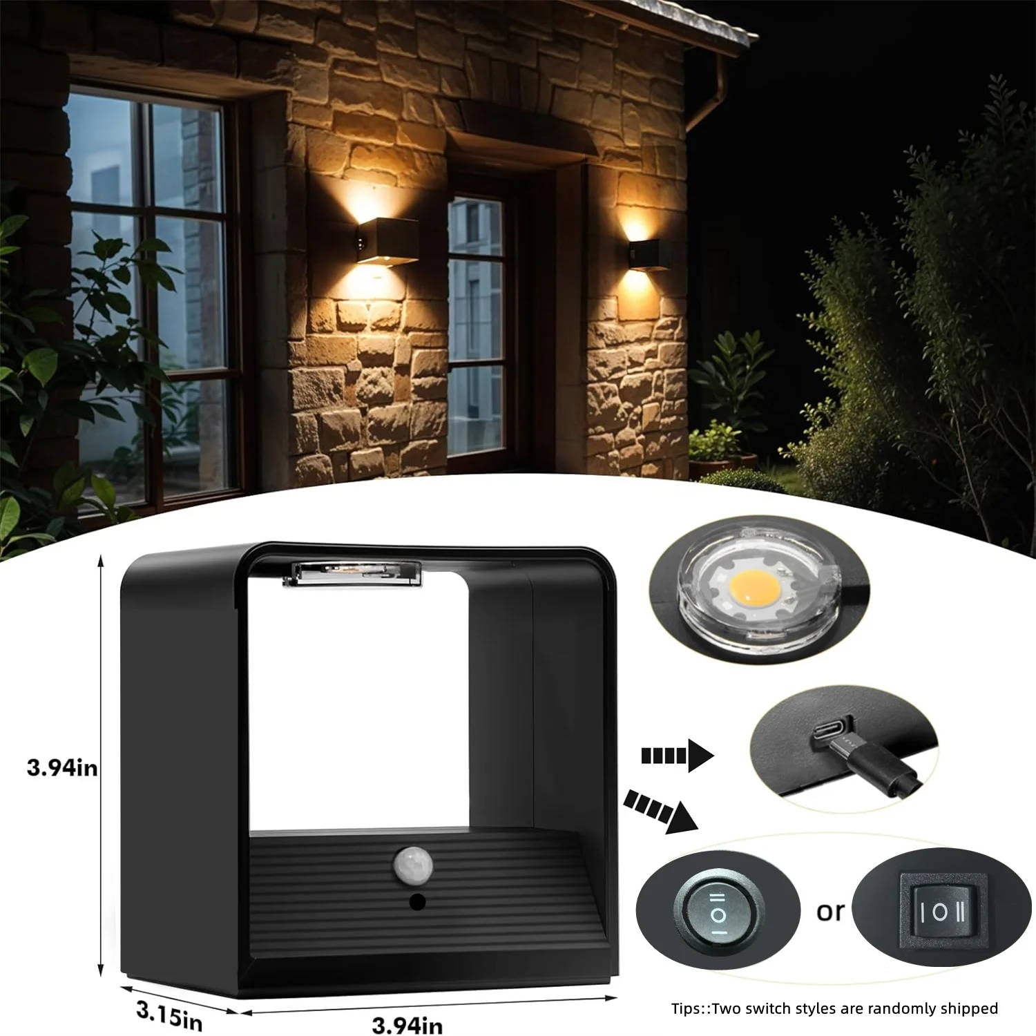 Smart Motion-Sensing Indoor Wall Light with Remote Control