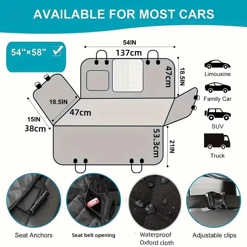 Durable Waterproof Dog Car Seat Protector