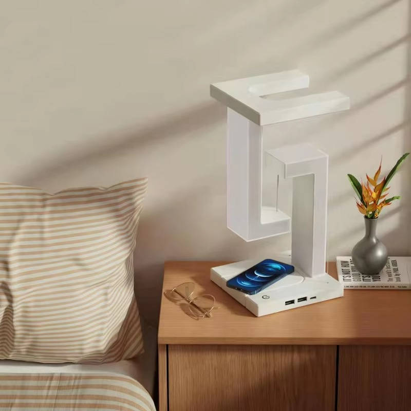 Levitating Lamp with Built-In Wireless Charger