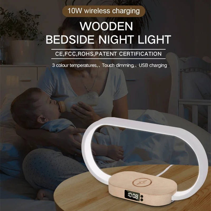 Smart Wireless Charging Alarm Clock with Built-In Night