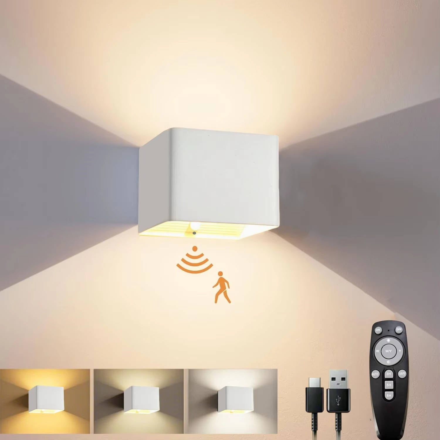 Smart Motion-Sensing Indoor Wall Light with Remote Control