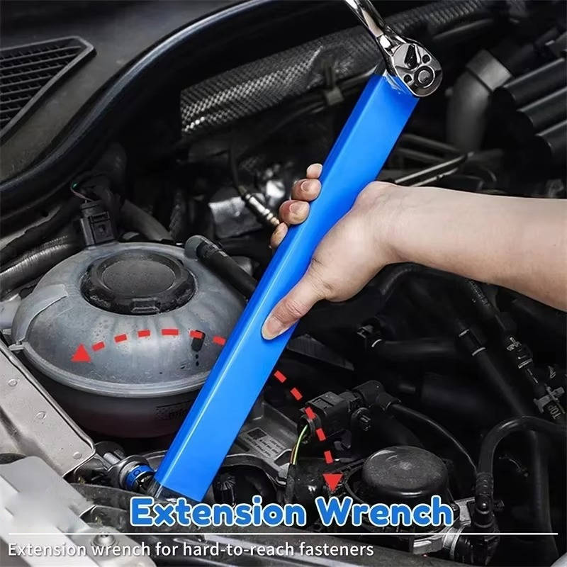 Telescoping Extension Wrench for Hard-to-Reach Fasteners