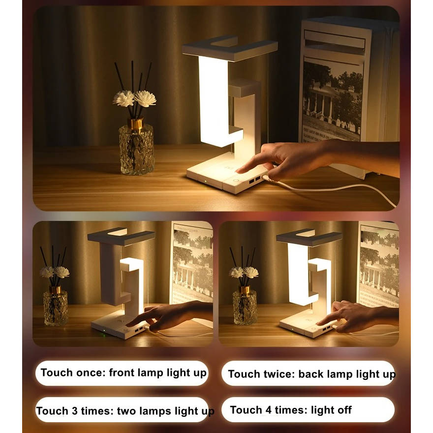 Levitating Lamp with Built-In Wireless Charger