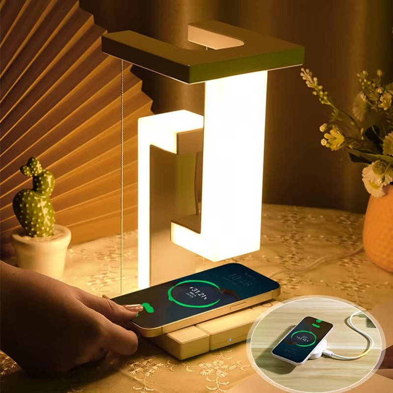 Levitating Lamp with Built-In Wireless Charger