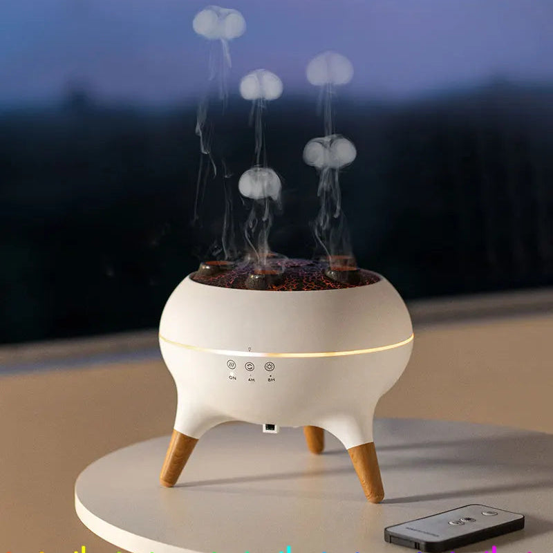 Dynamic Jellyfish Flame Aromatherapy Diffuser with LED Glow