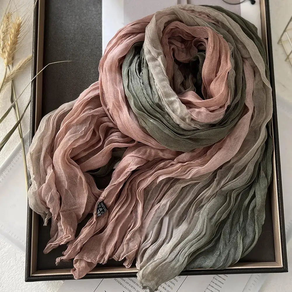 Cozy Gradient Cotton Shawl for Women