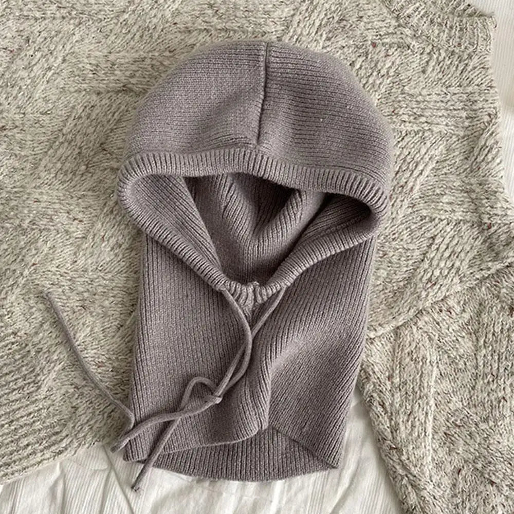 Cozy Knit Hooded Balaclava with Built-in Neck Warmer