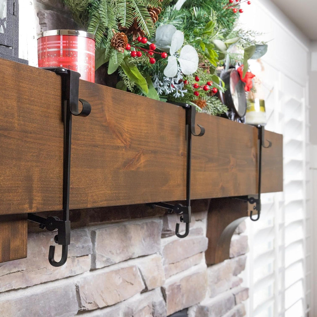 Premium Adjustable Fireplace Stocking and Garland Hanger