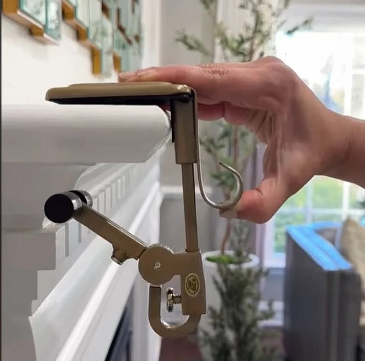 Premium Adjustable Fireplace Stocking and Garland Hanger