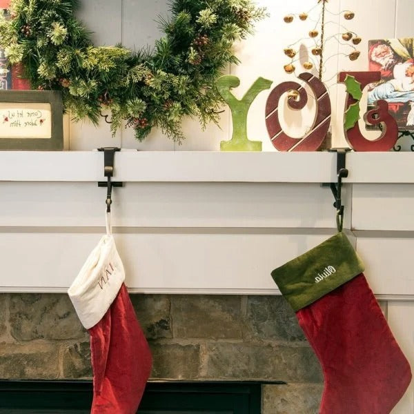 Premium Adjustable Fireplace Stocking and Garland Hanger