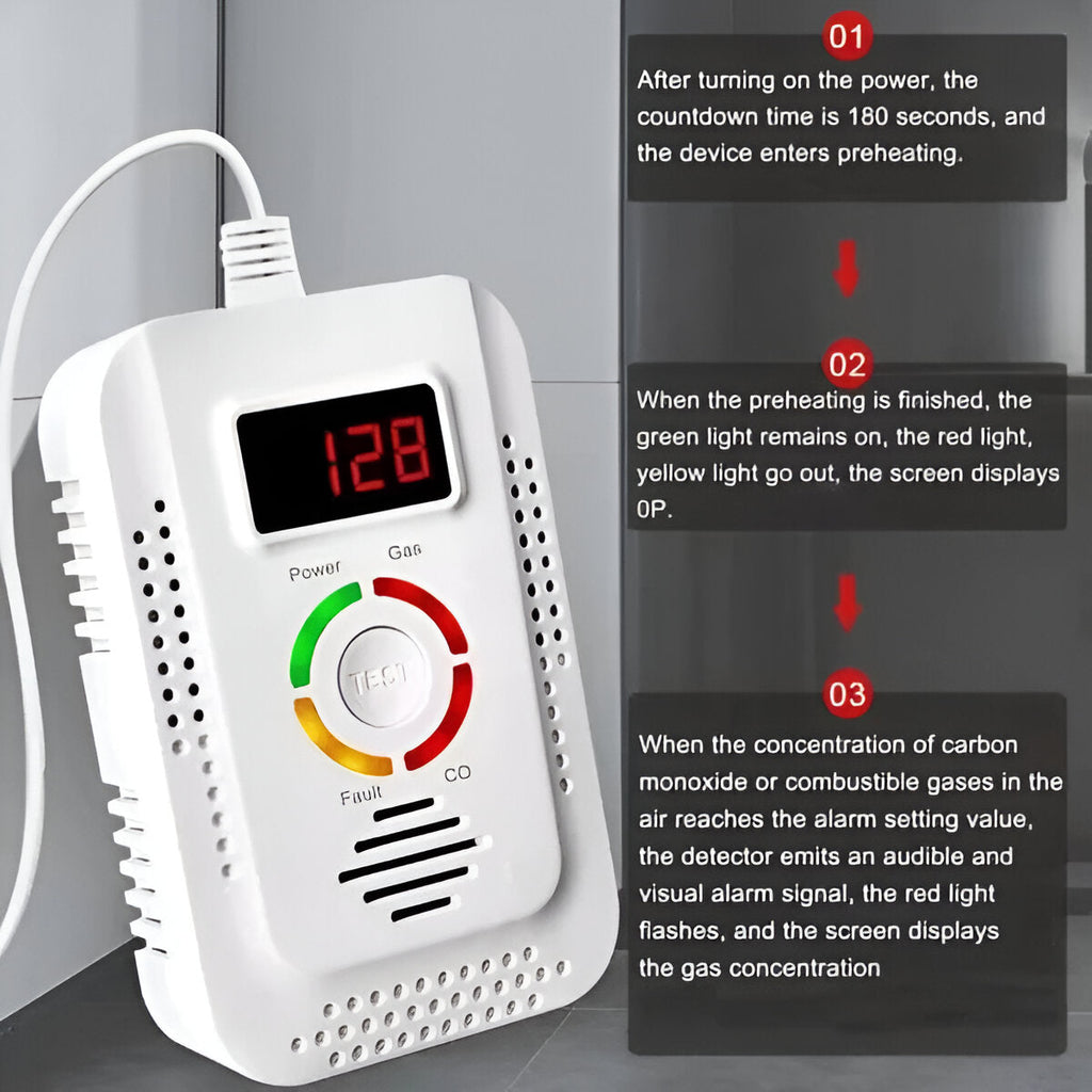 Plug-In Home Gas and CO Detector for Immediate Safety