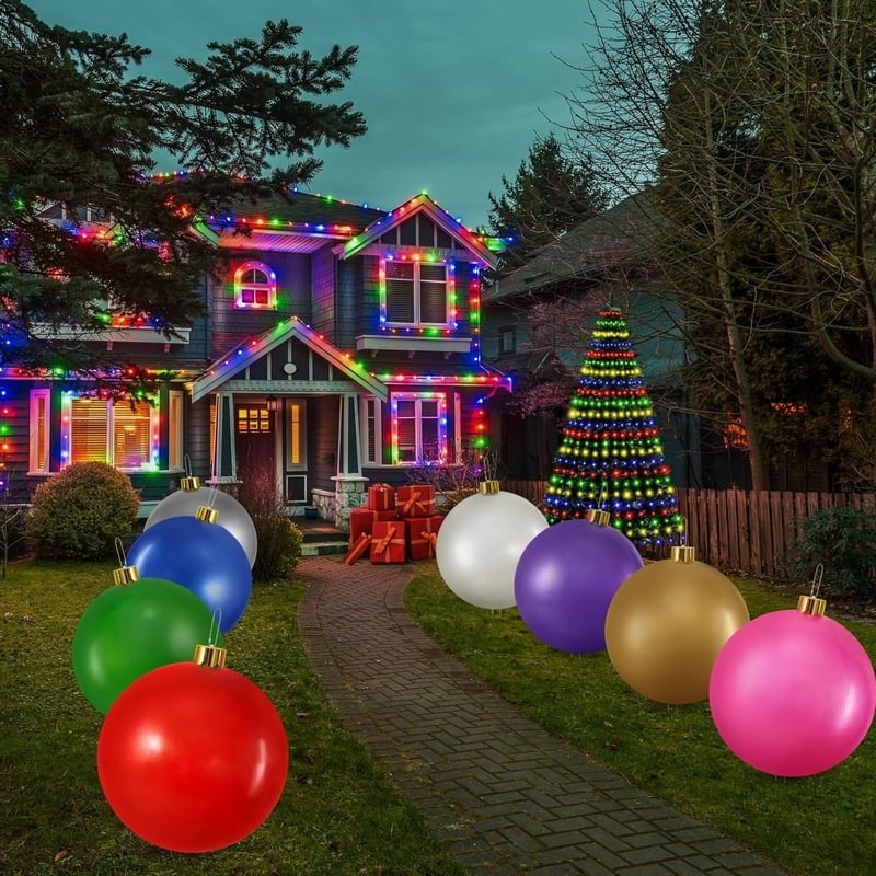 Festive Inflatable Holiday Ball Ornament for Indoor