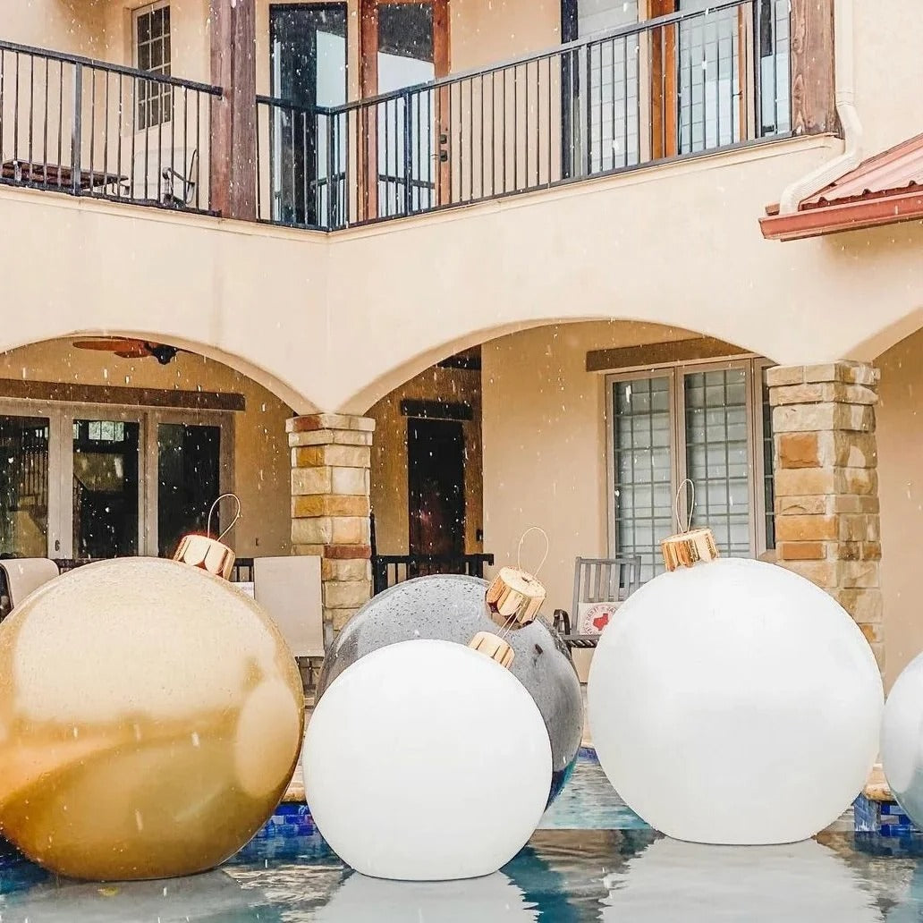 Festive Inflatable Holiday Ball Ornament for Indoor