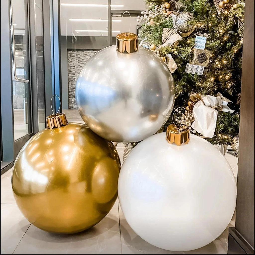 Festive Inflatable Holiday Ball Ornament for Indoor