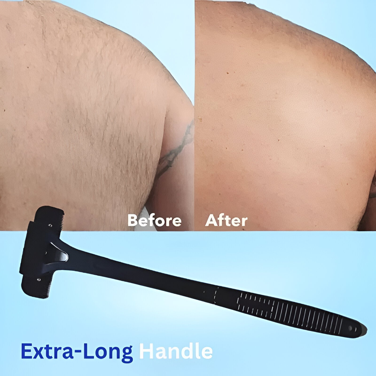 Ultra-Long Reach Back Shaver for Men