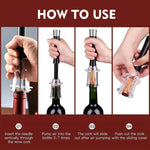 Air-Assist Wine Bottle Opening Set – Effortless Cork Removal and Smooth Pouring