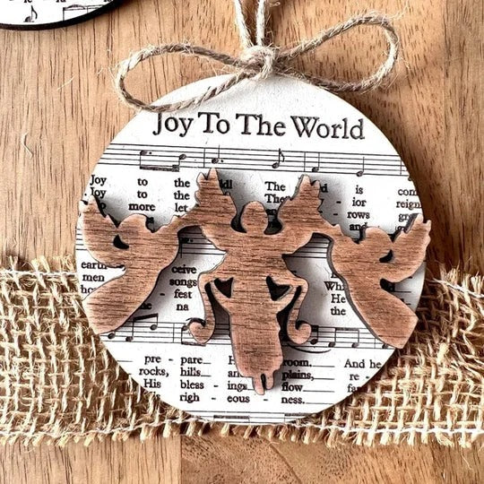 Nativity-Inspired Music Sheet Ornament Collection