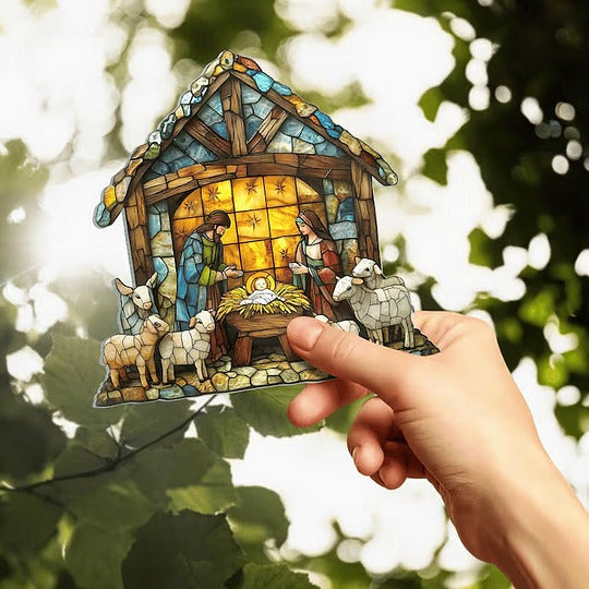 Charming Nativity Scene Suncatcher