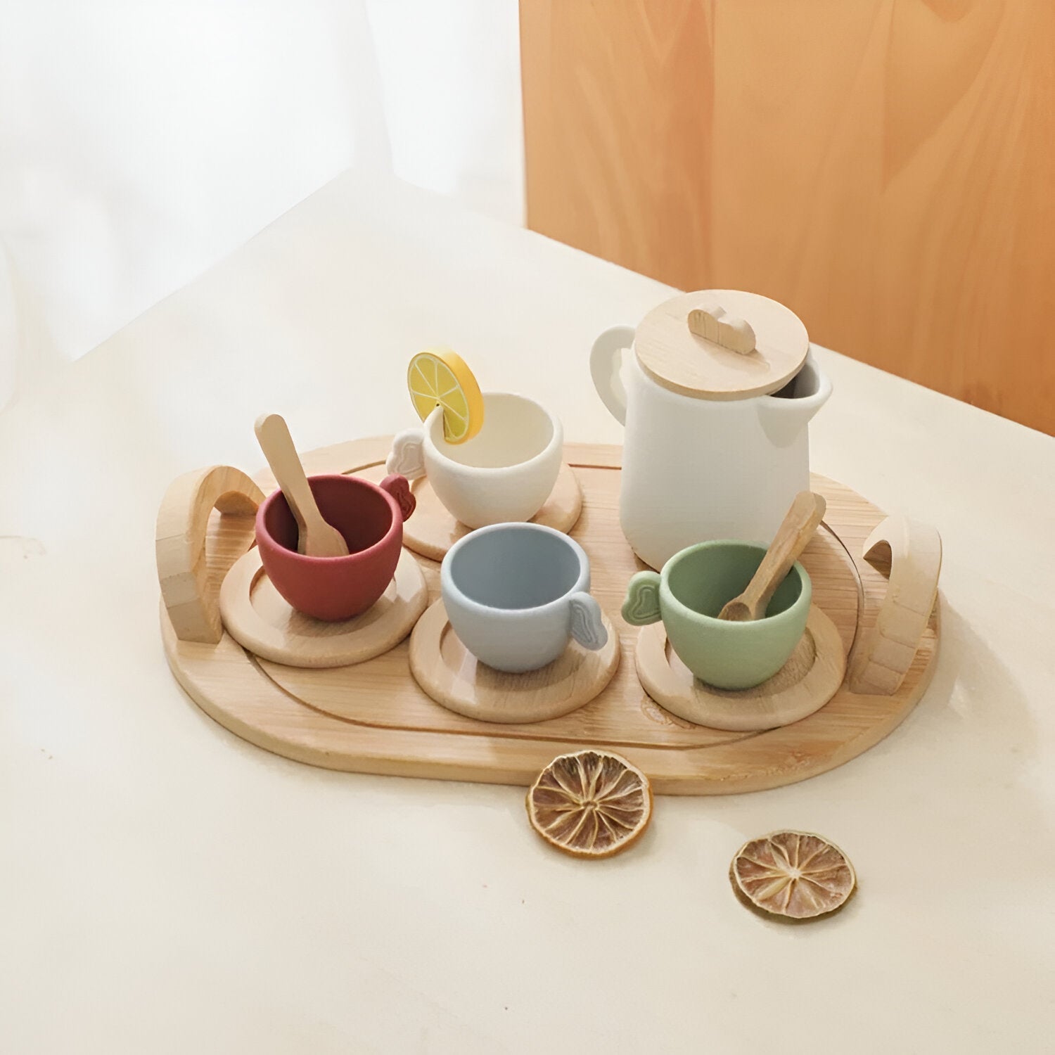 Kids' Pretend Play Afternoon Tea Set with Tray