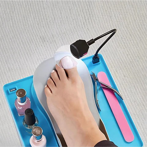Ergonomic Adjustable Pedicure Rest with LED Magnifier