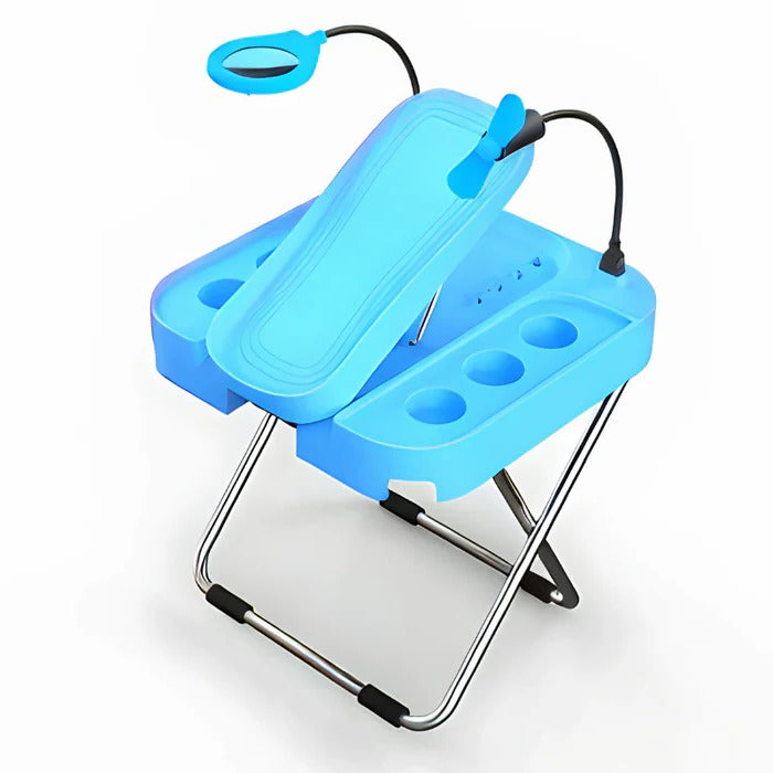 Ergonomic Adjustable Pedicure Rest with LED Magnifier
